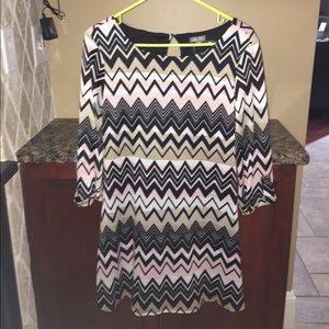 Multicolored Zigzag patterned dress