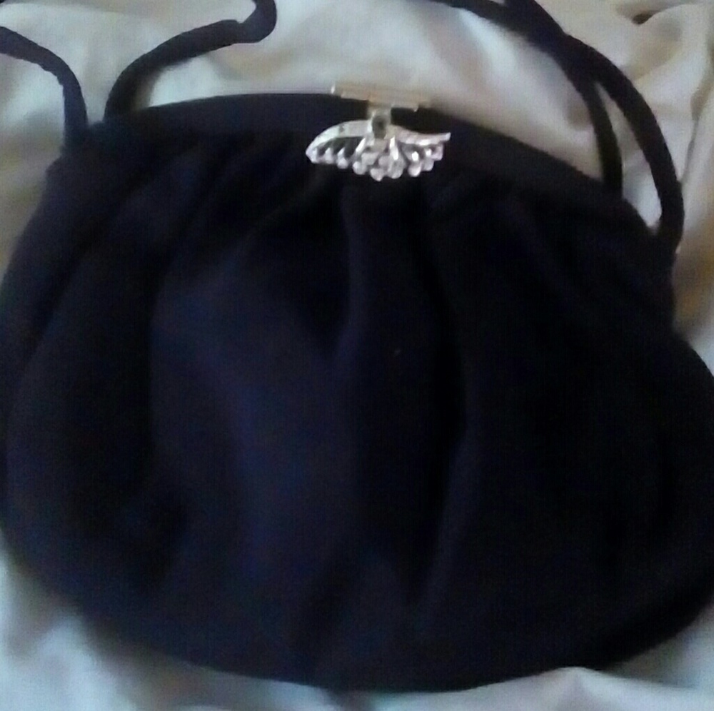 Black evening bag with change pouch
