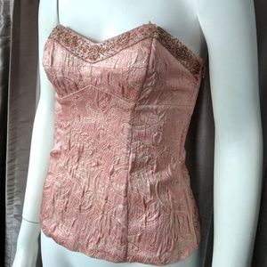 Victoria's Secret Pink Gold Beaded Corset Top