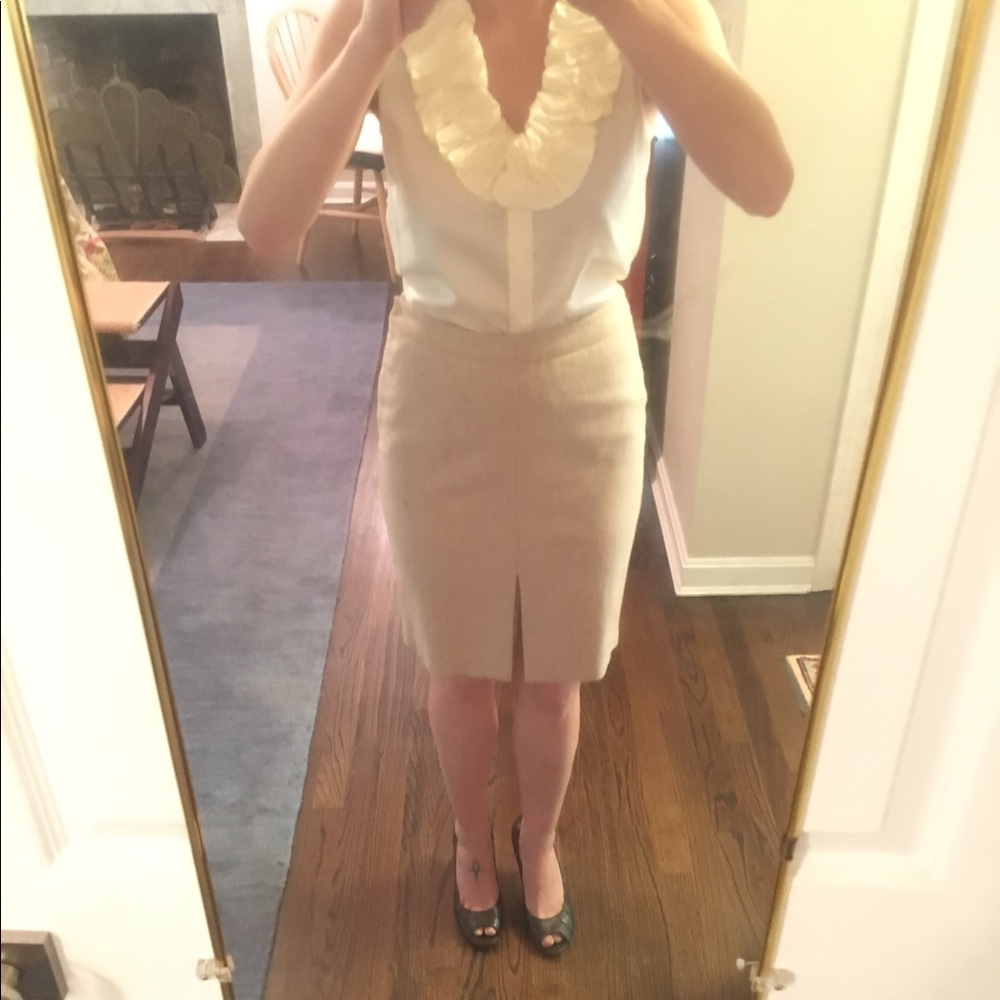 Wool pencil skirt