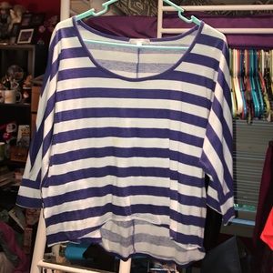 Blue, white stripe shirt