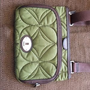 Green Fossil crossbody bag