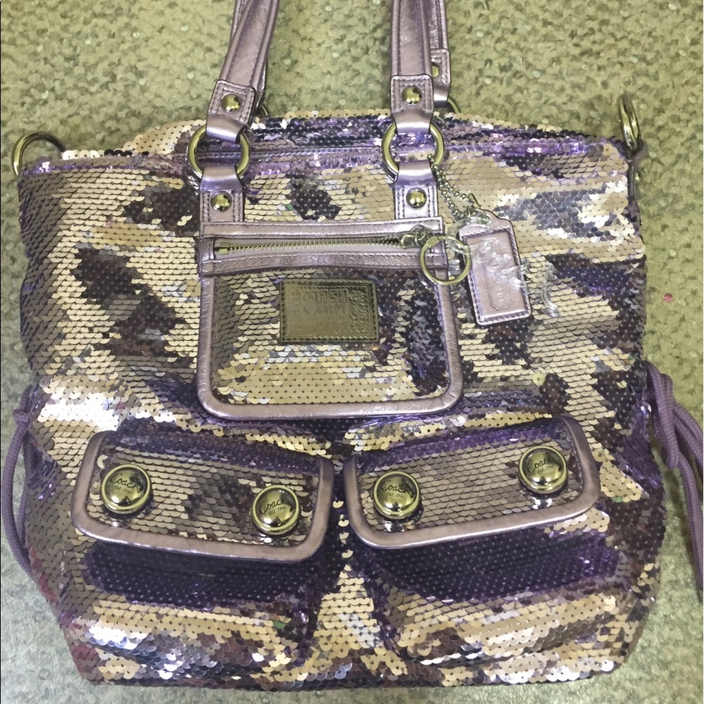 Rare lilac sequin coach purse
