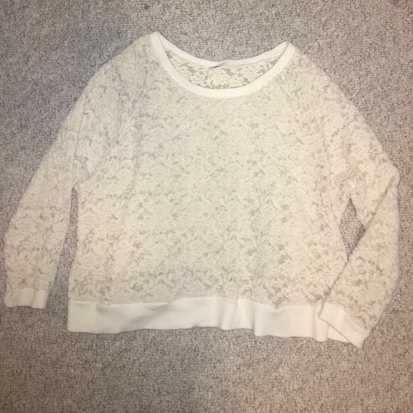 Free People Tops - Free People lace sweatshirt Free People Tops - Free People lace sweatshirt