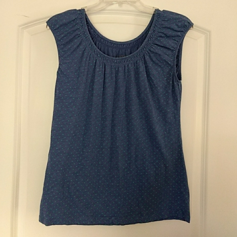 Loft tank with ruching around neckline