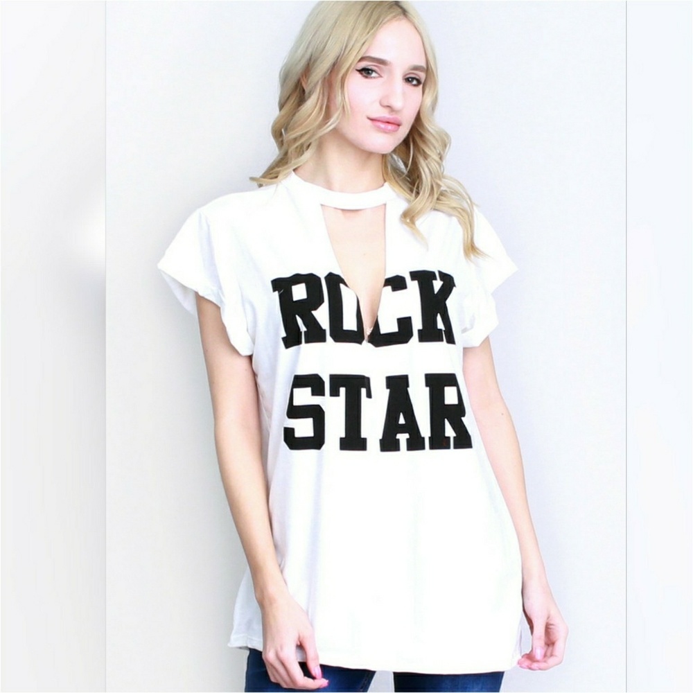 BUY 1, GET 1 FREE! Soft choker screen print tee