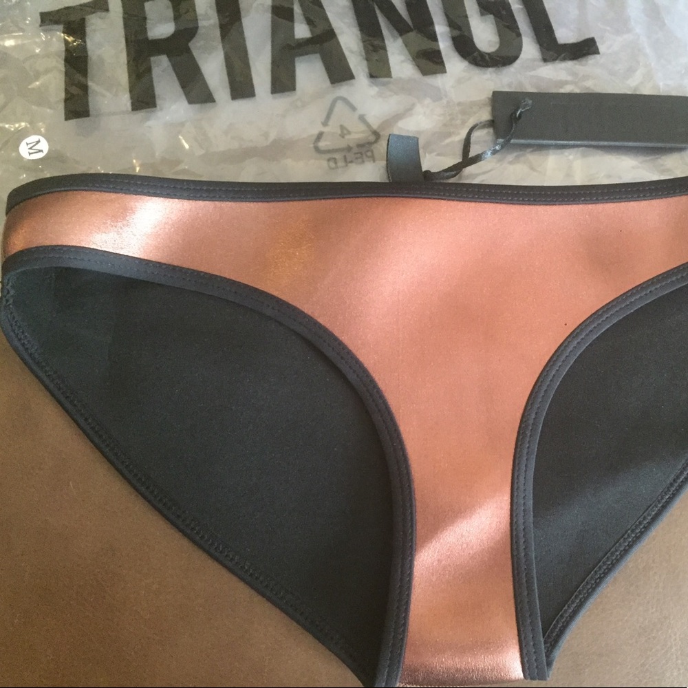 NWT Bronze & Black Triangl Swimsuit Set SOLD - Picture 2 of 4