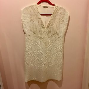 White and Gold Zara Shift Dress