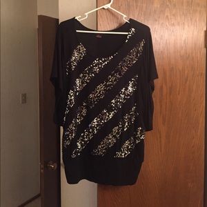 Black with sequin detail top
