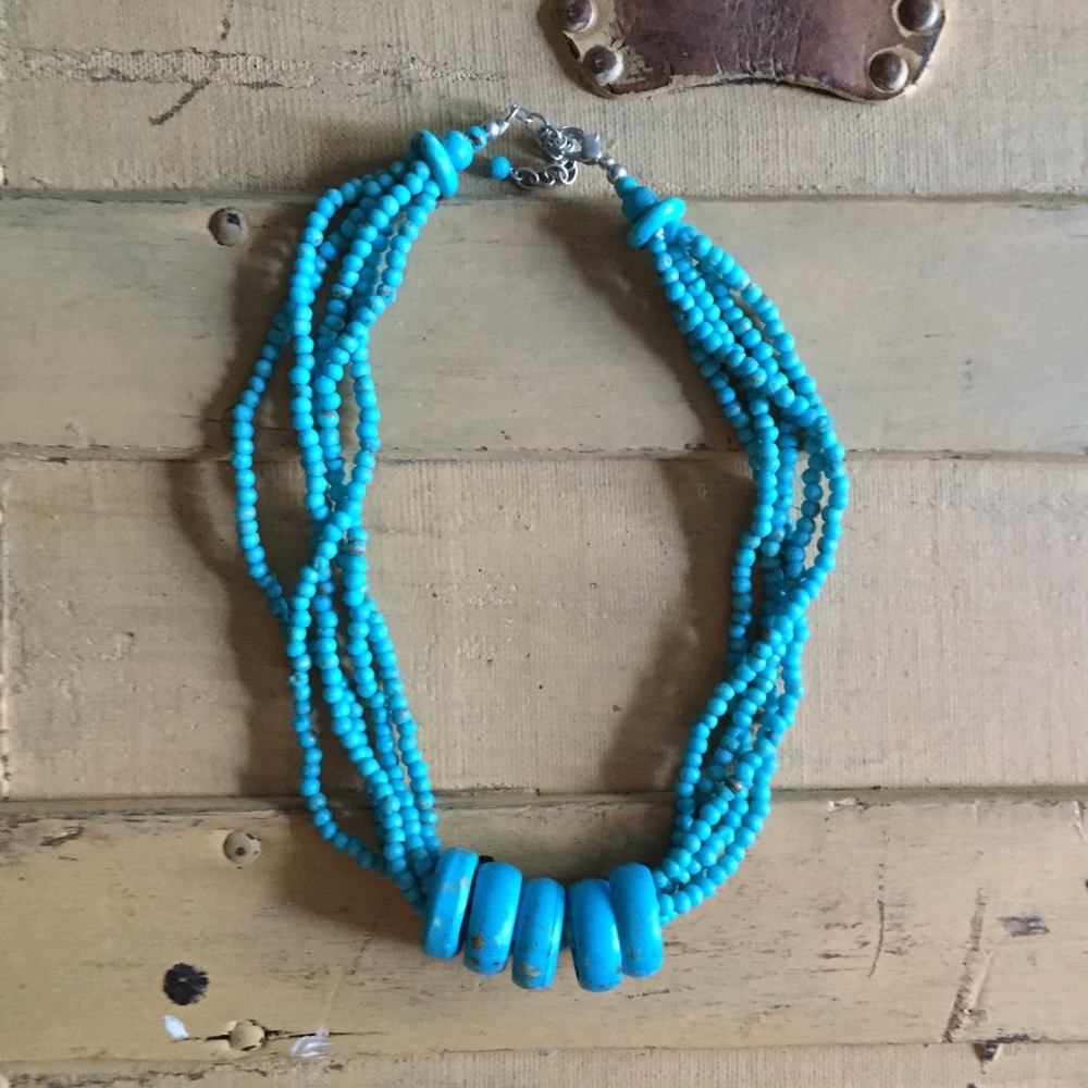 BOHO VINTAGE STYLE ETHEREALBEADED NECKLACE  ADJ