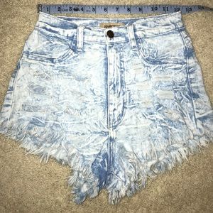 High waisted jean shorts