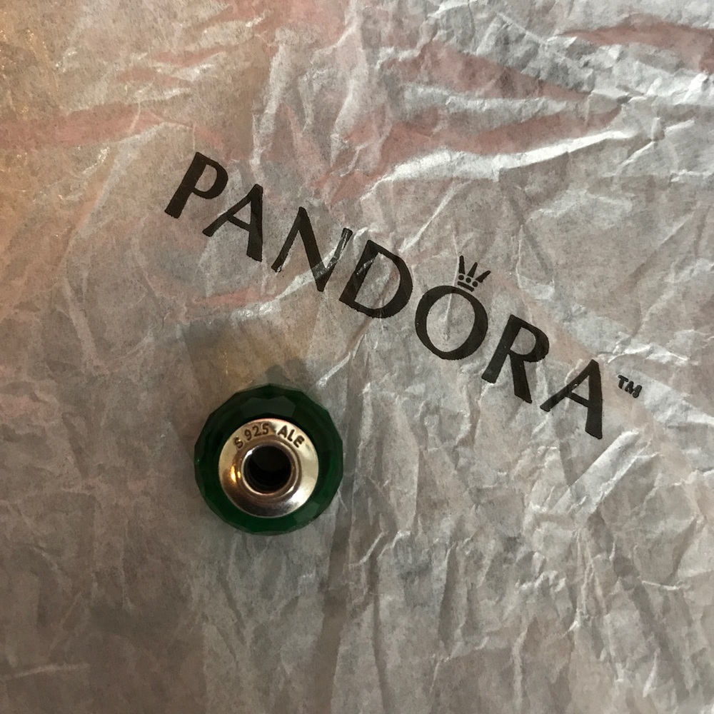 Green glass murano pandora charm