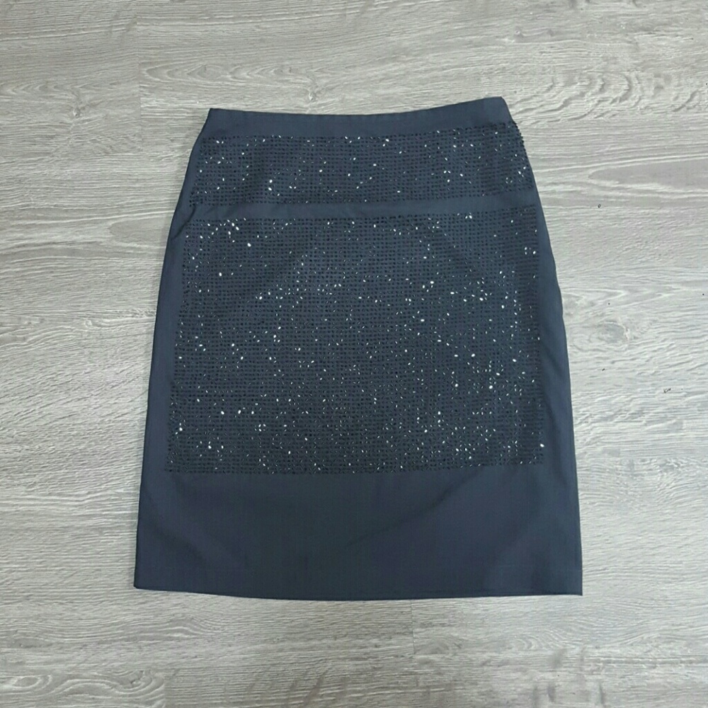 Calvin Klein Black Beaded Skirt Sz 6