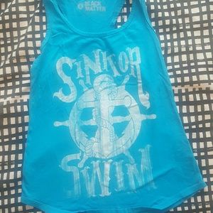 "Sink or Swim" Graphic racer back tank