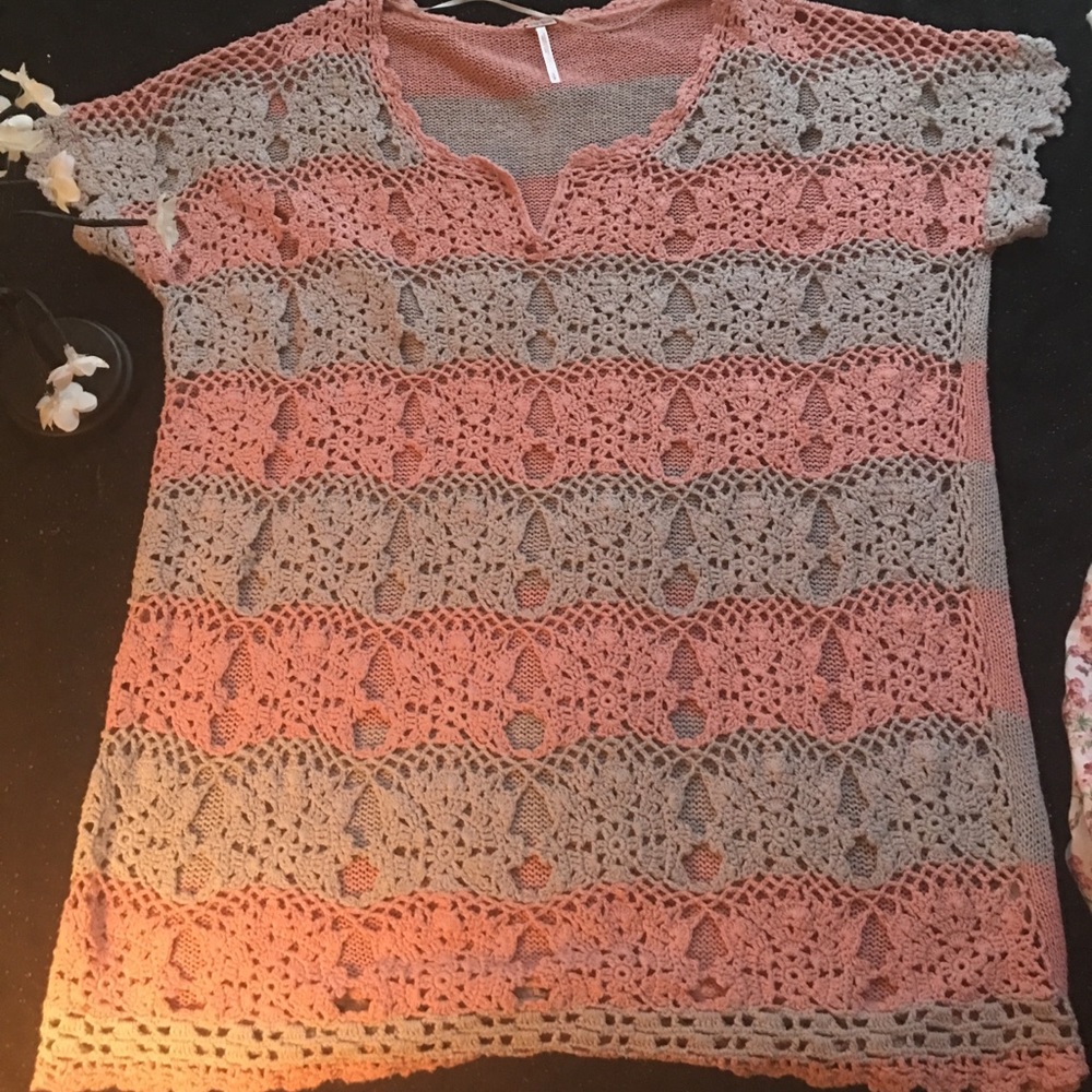 Free people crochet tunic NWOT
