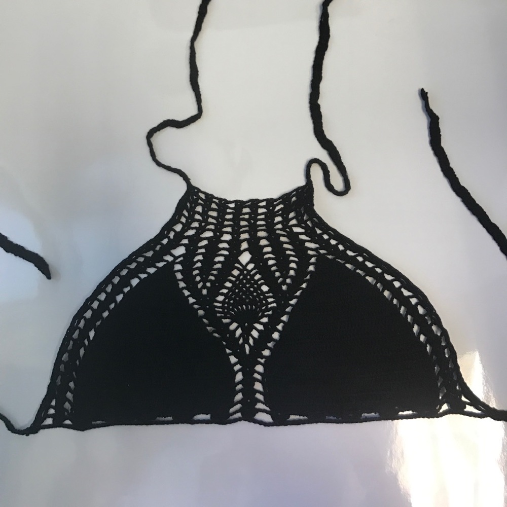 Black crochet bikini top