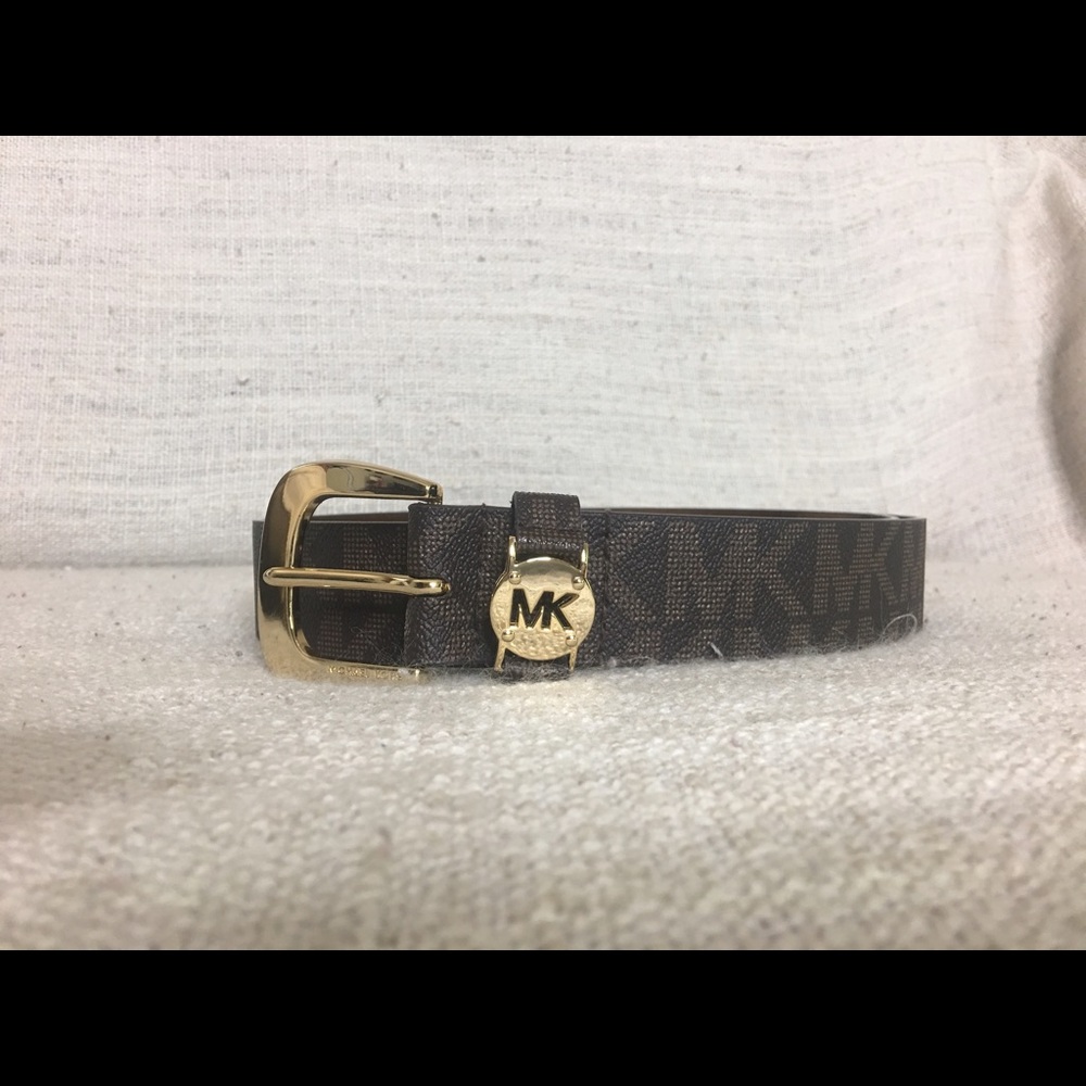 Michael Kors brown belt signature logo