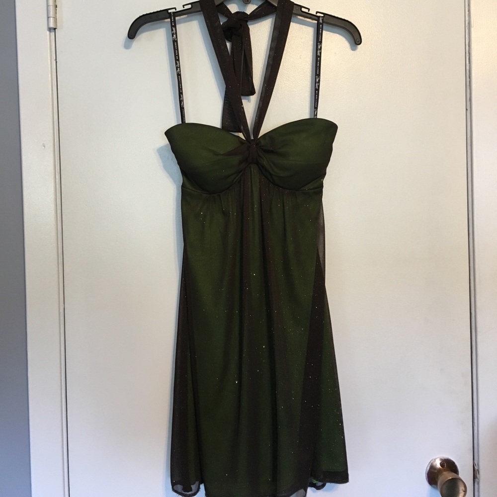 Olive green Halter or Strapless Dress
