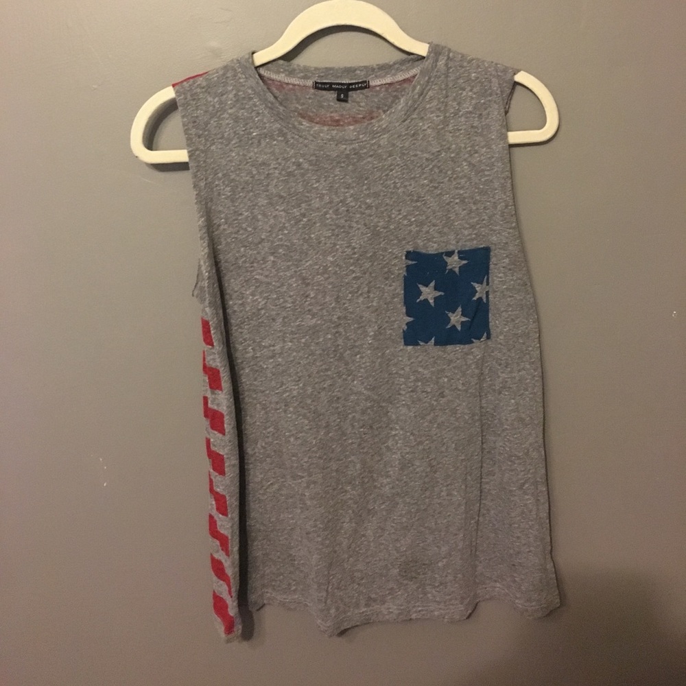 UO Truly Madly Deeply American Flag Tank