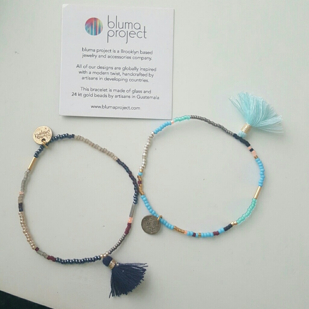 Bluma 24 kt gold and glass bracelets