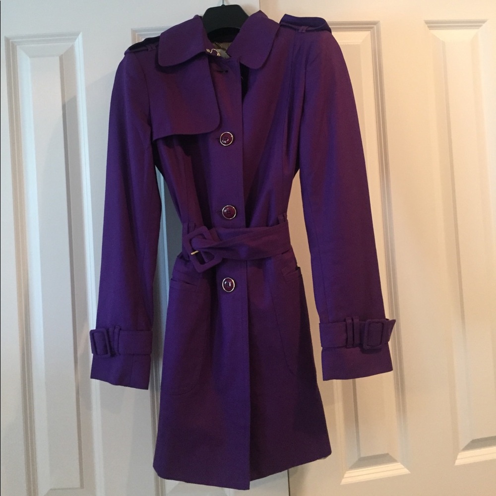 Banana republic purple trench coat, size XS