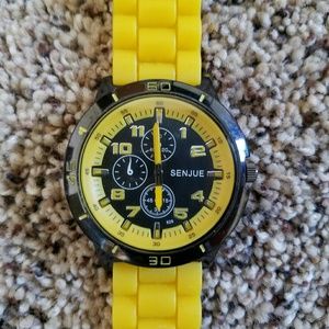 Men's Black and Yellow Senjue Watch