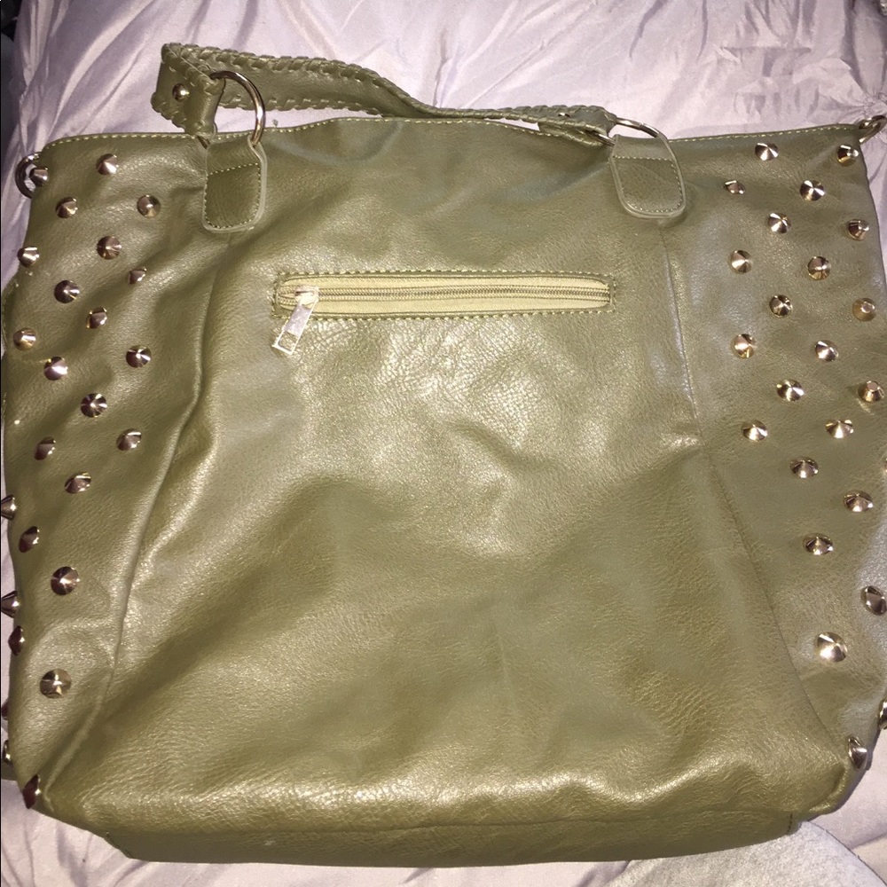 Olive and gold detailed bag
