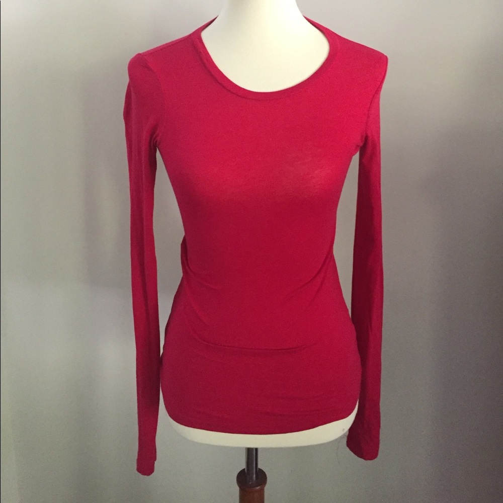 THEORY Long Sleeve Pullover Crew Neck Tee