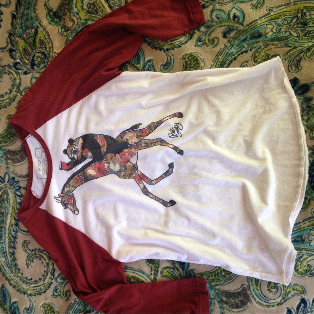 Riot Society baseball tee
