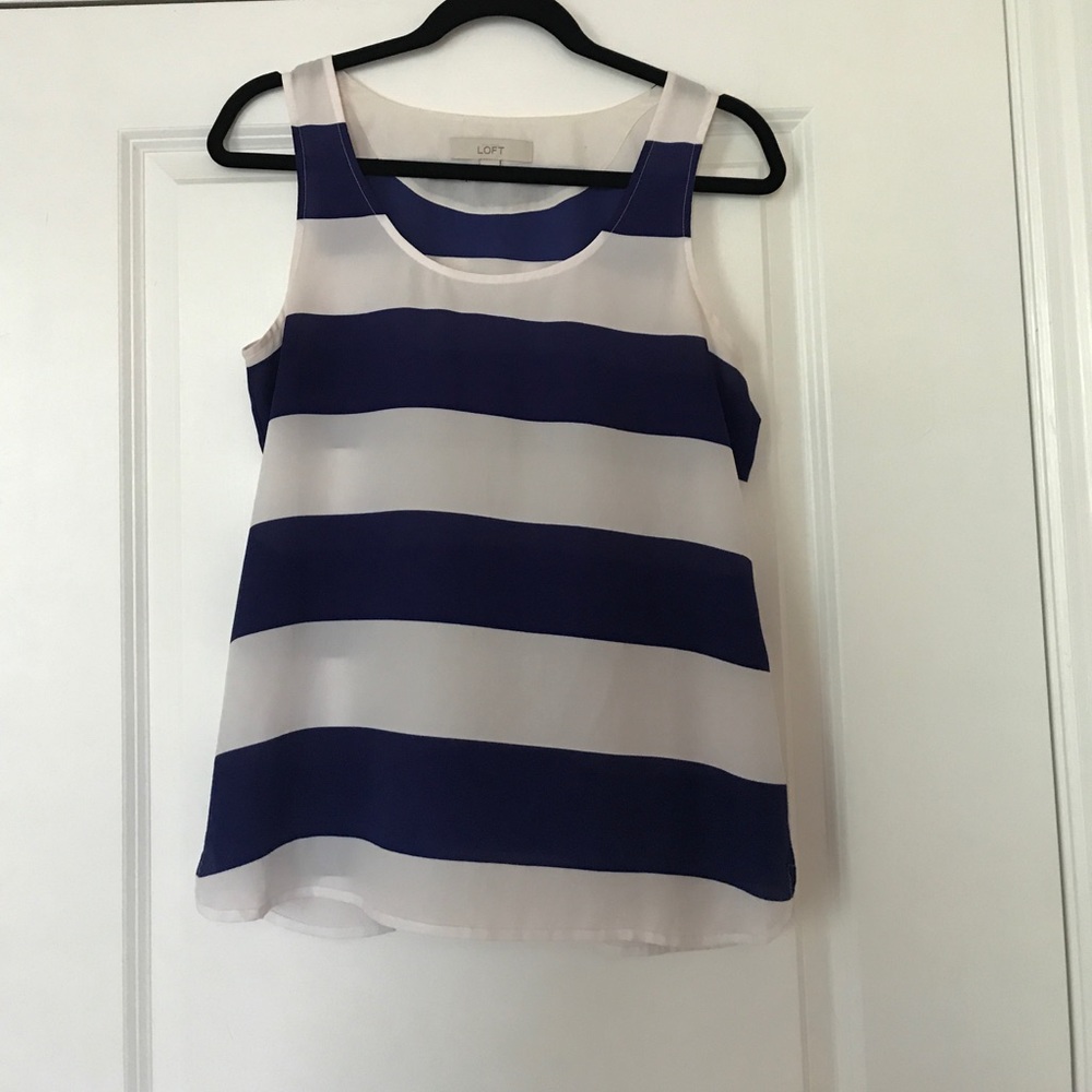 Navy and white striped Loft top!