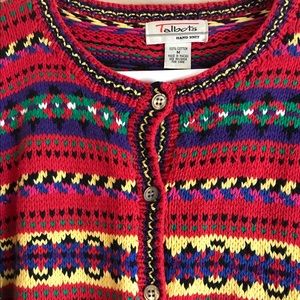 Talbot's Multicolored Cardigan Sweater Medium