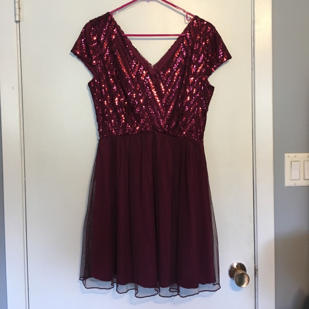 Maroon sequined dress
