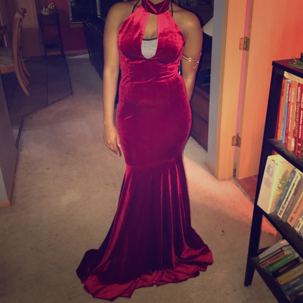 Burgundy prom dress