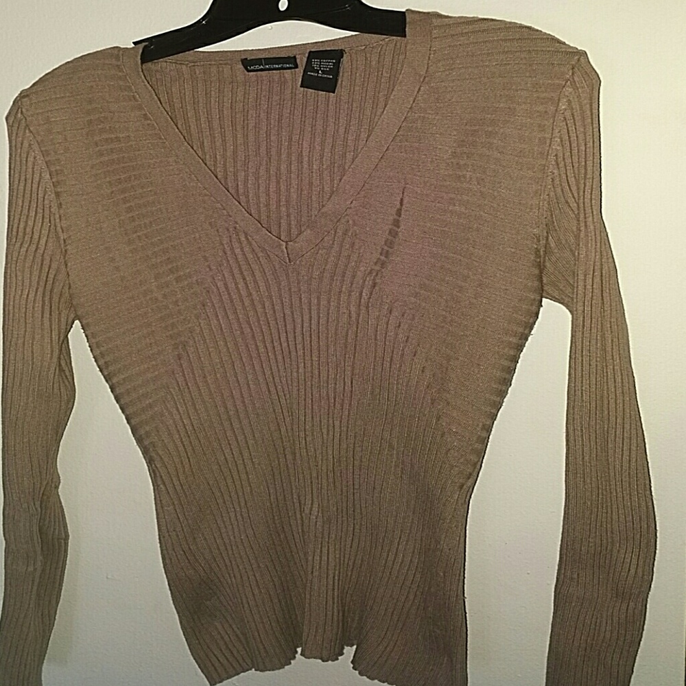 Ladies VNeck Ribbed Sweater
