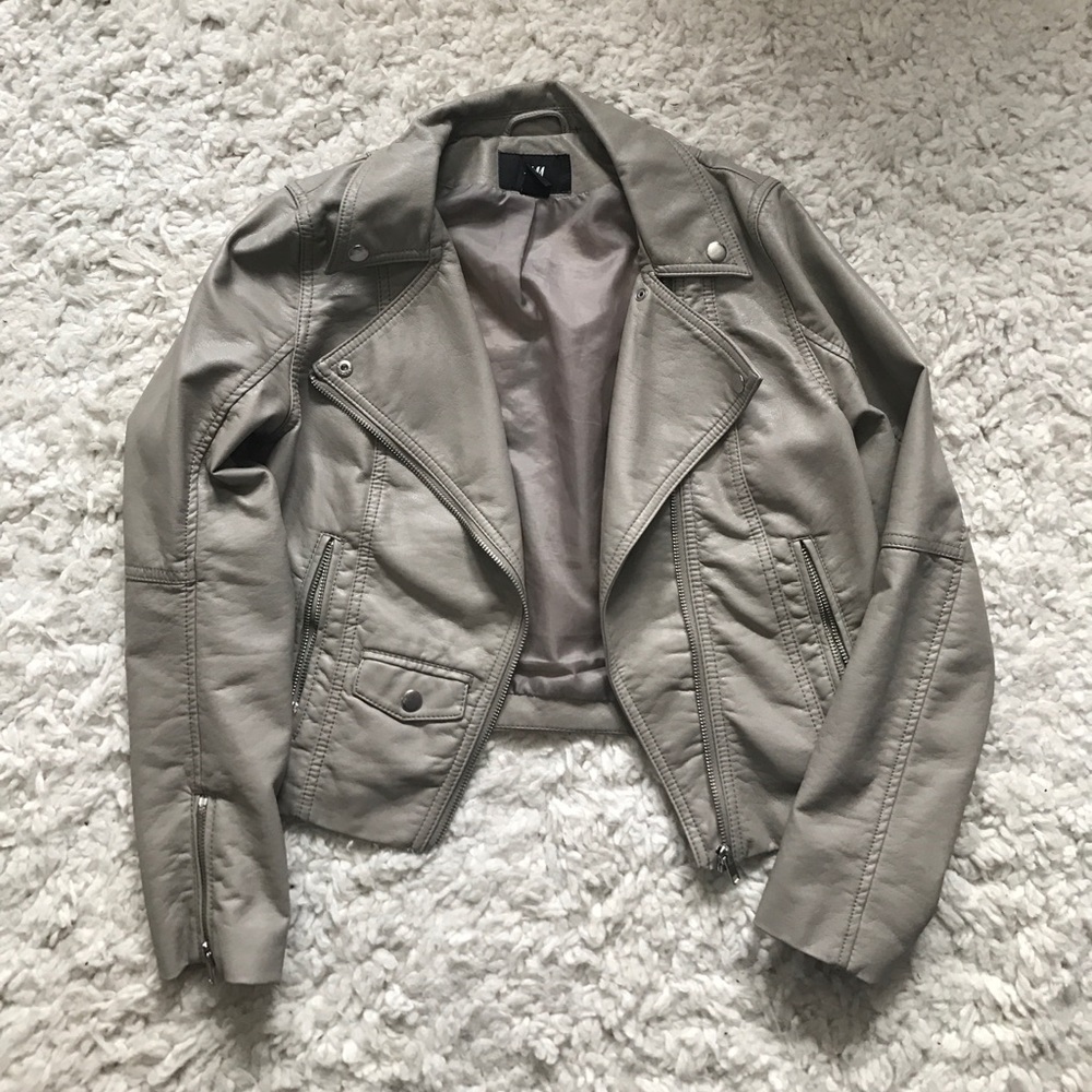 H&M Grey Leather Jacket