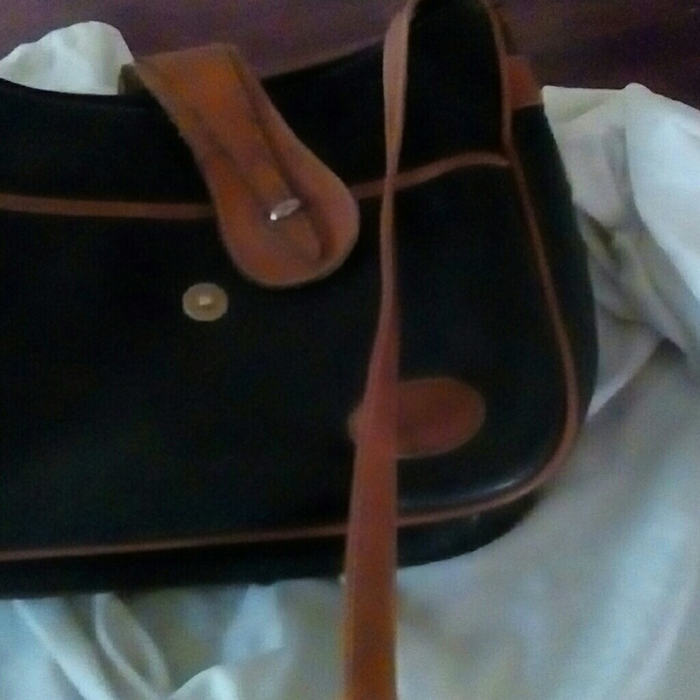Blue and brown purse