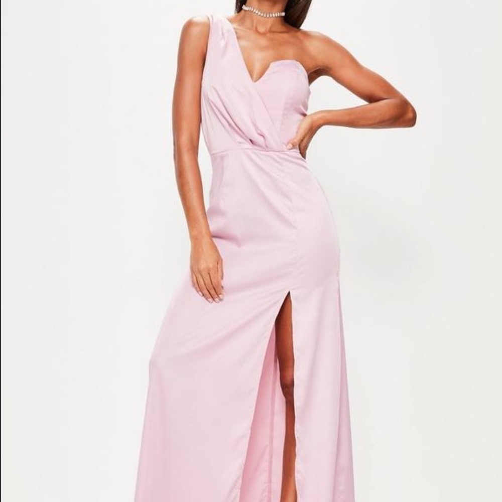 Gorgeous Violet Silk One-Shoulder Formal Gown