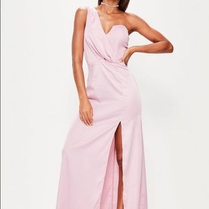 Gorgeous Violet Silk One-Shoulder Formal Gown