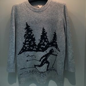 Grey, wool, skier sweater