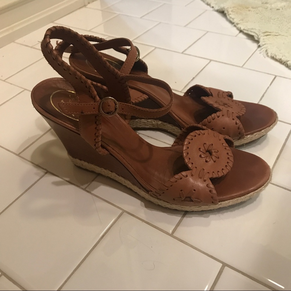 Jack Rogers Tan Wedges
