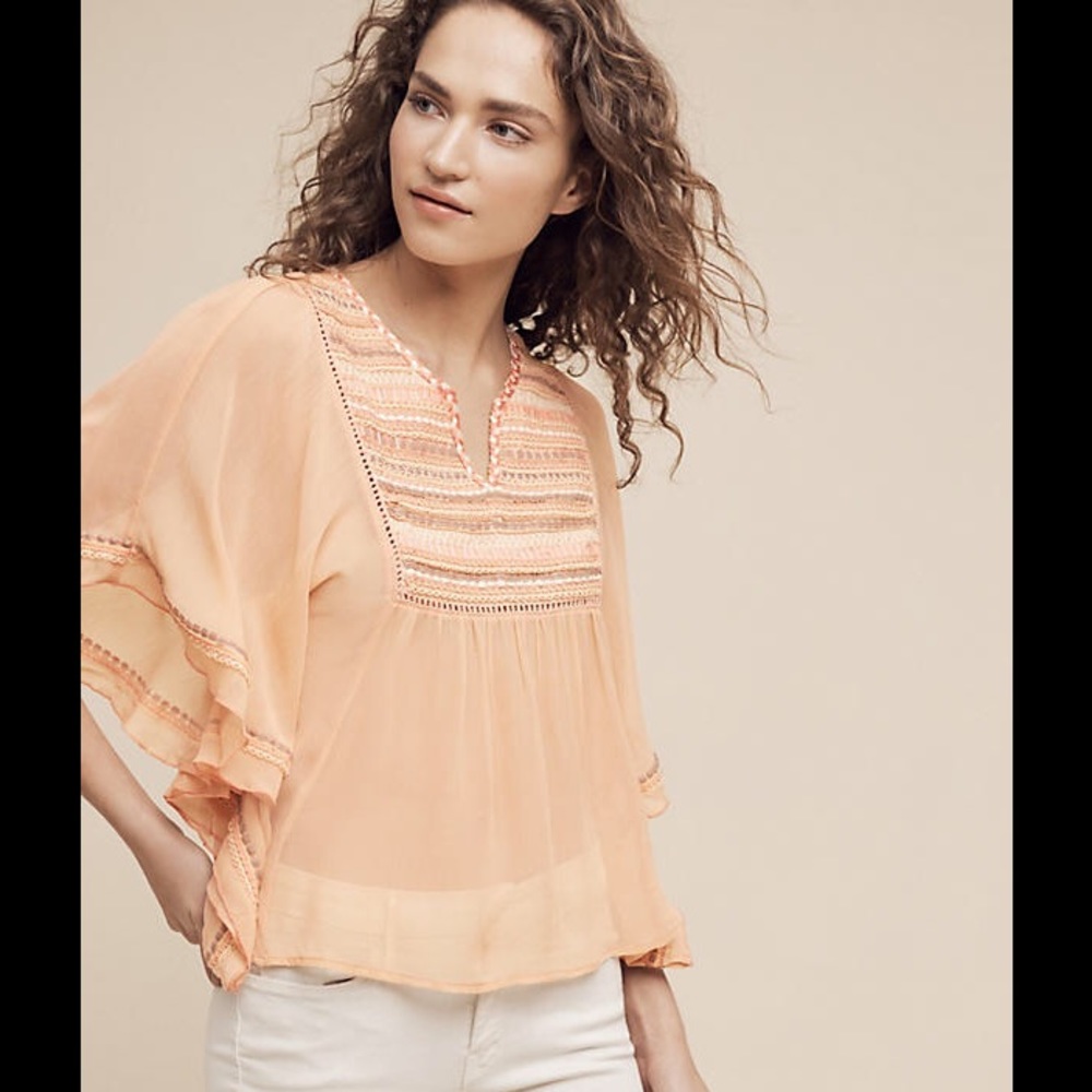 Peach soft flattering top