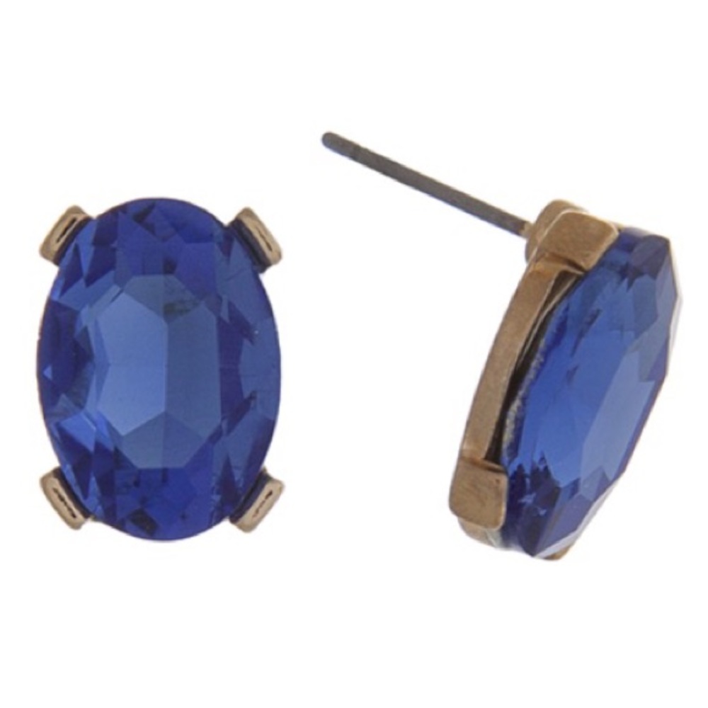 💎👂🏼Sapphire Oval Gem Post Earrings