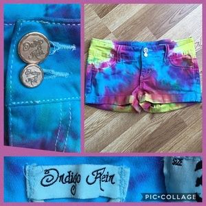 Indigo Rein Tie-Dye Denim Shorts