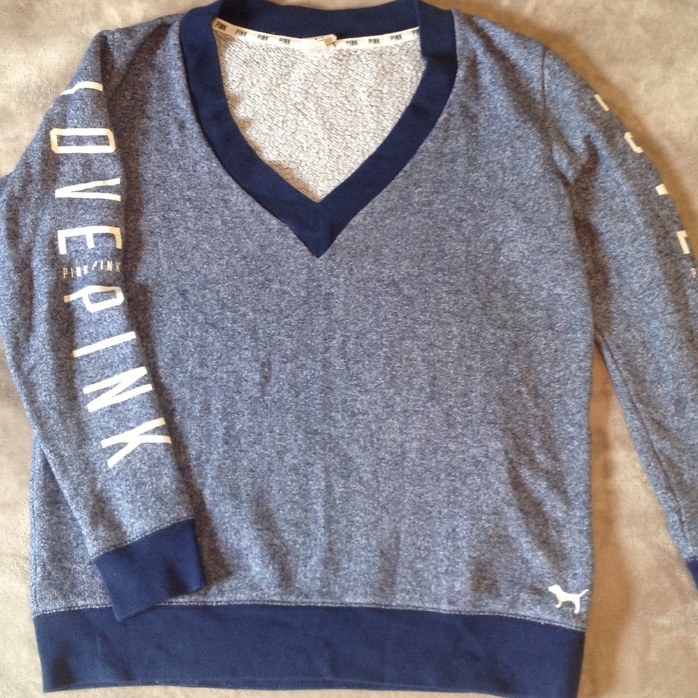 Pink Victoria's Secret Blue Pullover