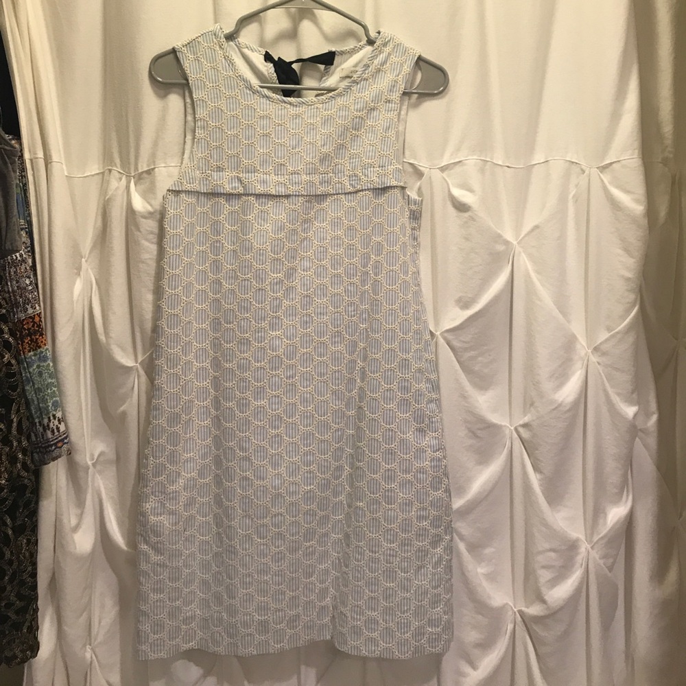 J. Crew Seersucker Eyelet Dress