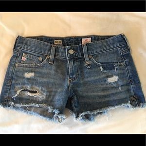 AG Mary Jane Low Rise Cut Off Denim Shorts-Size 25