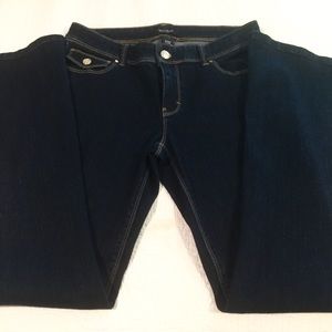 WHBM dark skinny flare jeans NWOT