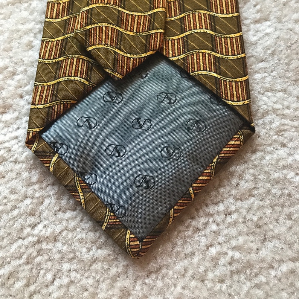💥HP💥Gorgeous Valentino Cravatte 3 Ties Gold Blue - Picture 6 of 8