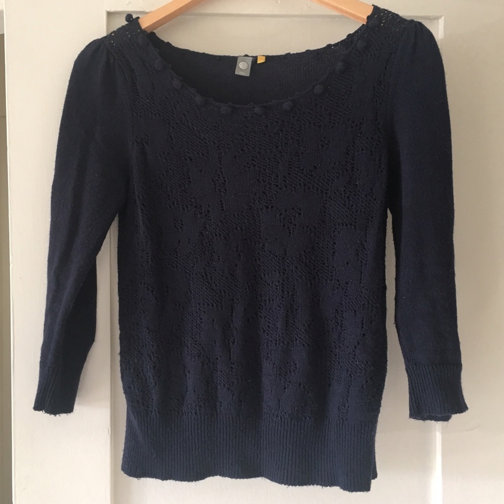 navy knit ANTHRO sweater