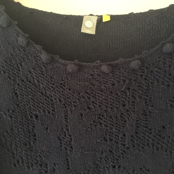 navy knit ANTHRO sweater - Picture 2 of 4